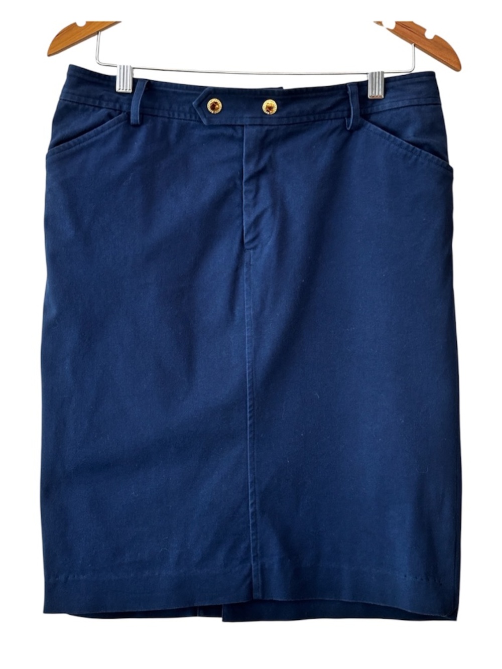 RALPH LAUREN Cotton Pencil Skirt - Blue Size 8